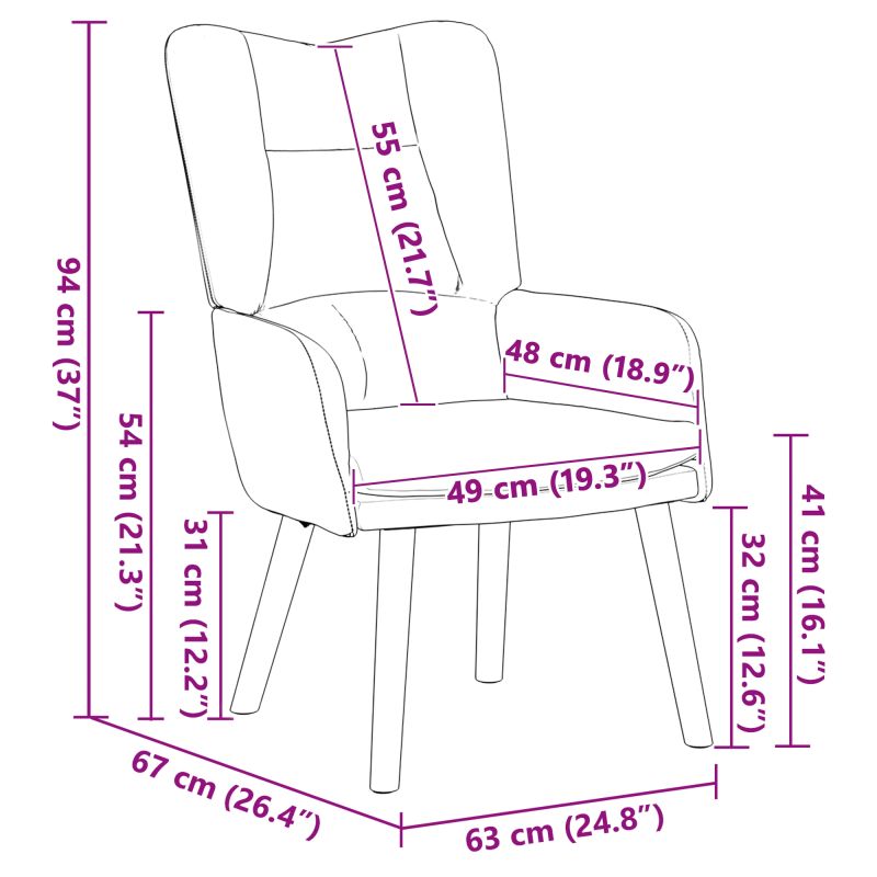 vidaXL atpūtas krēsls Tirkīzzila 63 x 67 x 94 cm Samts