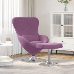 vidaXL Olas krēsls ar pufu Violeta 63 x 73 x 90 cm Samts