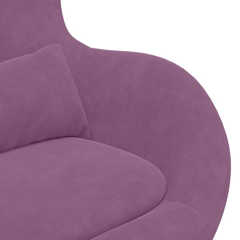vidaXL Olas krēsls ar pufu Violeta 63 x 73 x 90 cm Samts
