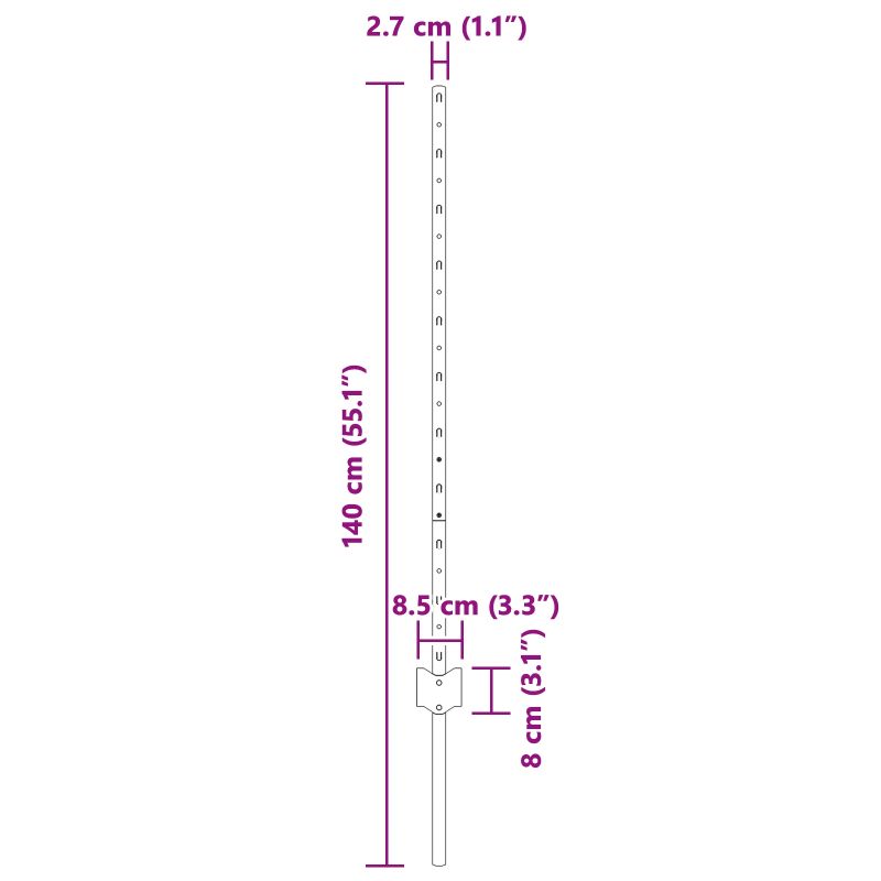 vidaXL Žoga āķis 11 pcs Zaļa 100 cm Tērauds