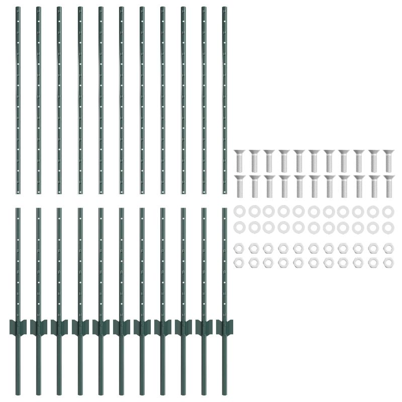 vidaXL Žoga āķis 11 pcs Zaļa 120 cm Tērauds