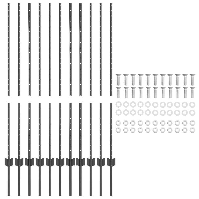 vidaXL Žoga āķis 11 pcs Pelēka 120 cm Tērauds