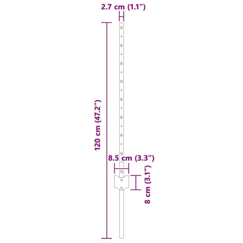 vidaXL Žoga āķis 5 pcs Sudraba 80 cm Tērauds