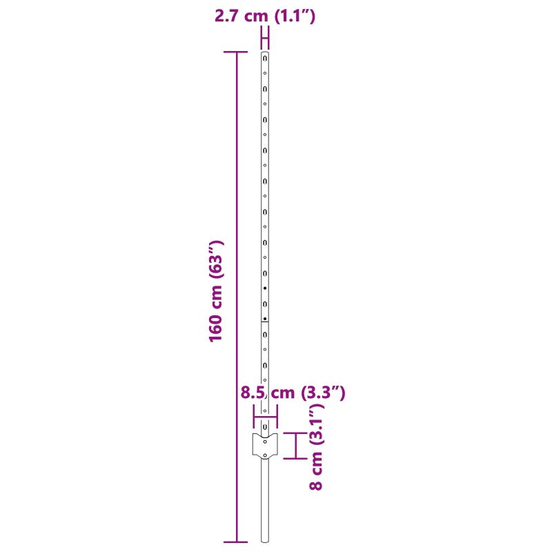 vidaXL Žoga āķis 5 pcs Sudraba 120 cm Tērauds