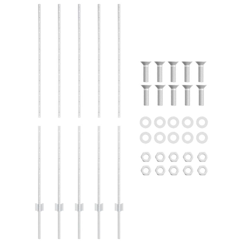 vidaXL Žoga āķis 5 pcs Sudraba 160 cm Tērauds