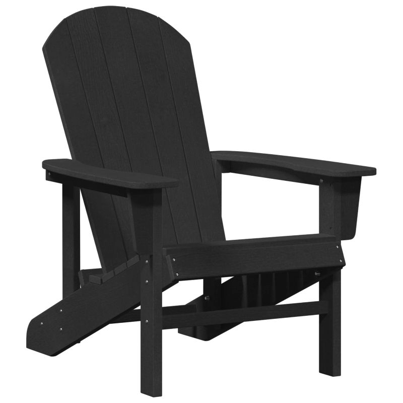 vidaXL Adirondack krēsls Melna 82 x 74 x 92 cm HDPE