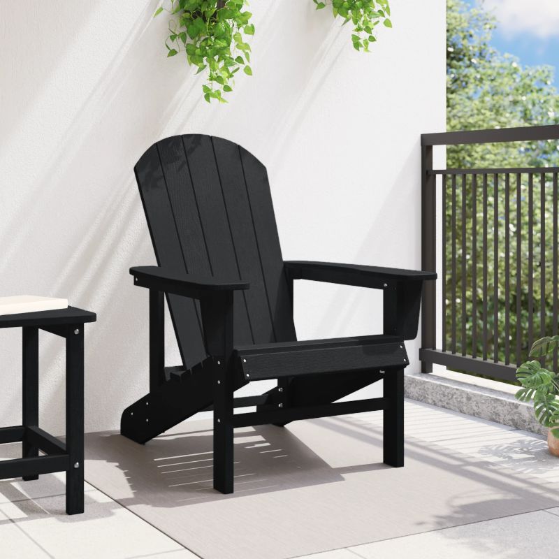 vidaXL Adirondack krēsls Melna 82 x 74 x 92 cm HDPE