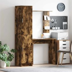 vidaXL Galds 2 pcs Dūmaka ozols