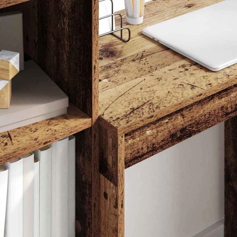 vidaXL Galds ar atvilktni 2 pcs Vecs koks