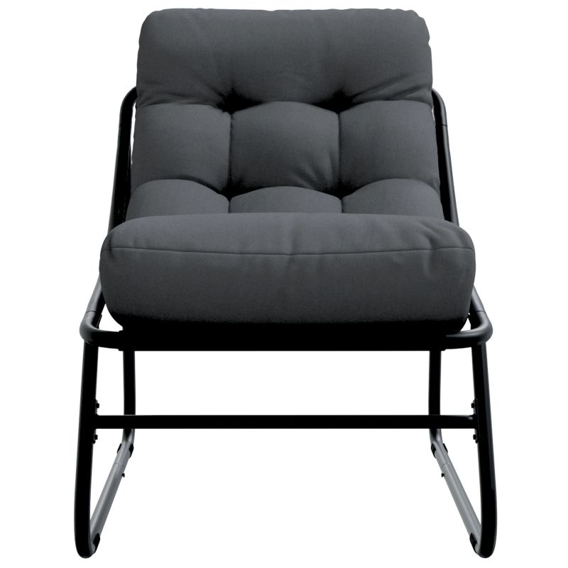 vidaXL Dārza mēbeles ar spilvenu 2 pcs Melna 81 x 60.5 x 71 cm