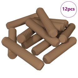 vidaXL Koka dībeļi 12 pcs Brūna DIA8 x 35 mm Masīvkoks