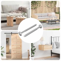 vidaXL Koka skrūves 2 pcs Sudraba M6 x 70 mm Tērauds