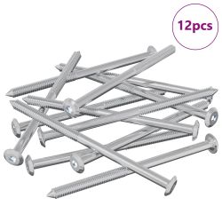 vidaXL Mēbeļu skrūves 12 pcs Sudraba M6 x 100 mm Tērauds