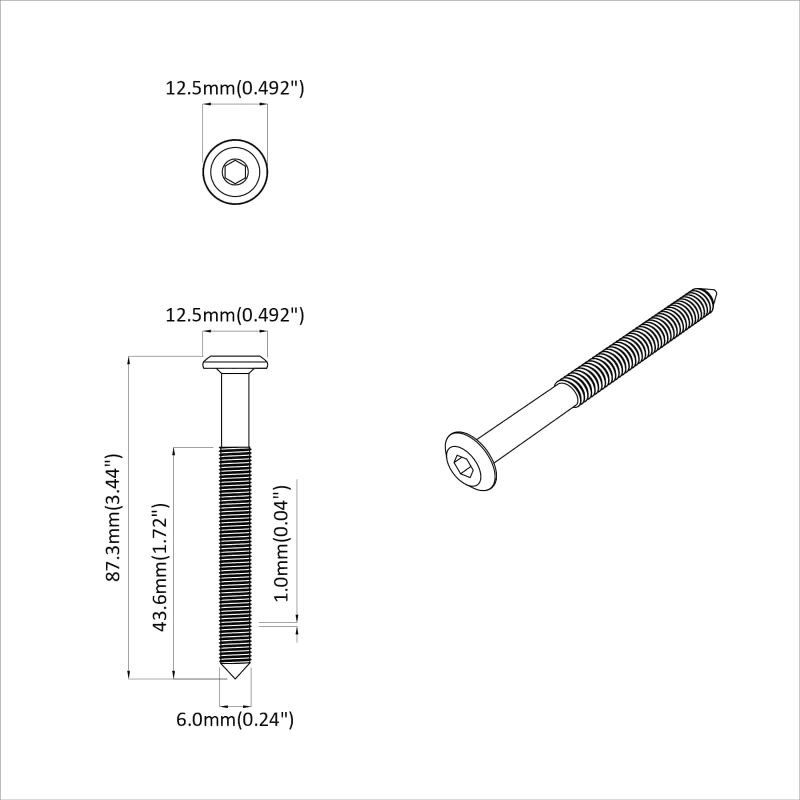 vidaXL Skrūve 1200 pcs Sudraba M6 x 85 mm Tērauds