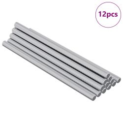 vidaXL Vītņu stienis 12 pcs Sudraba 6 x 120 mm Tērauds