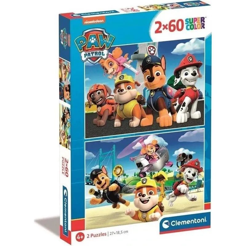 Puzle 2in1 Clementoni Paw Patrol 21623, 18 cm x 27 cm, 120 gab., daudzkrāsaina