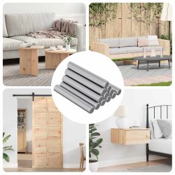 vidaXL Vītņu stienis 12 pcs Sudraba 8 x 55 mm Tērauds