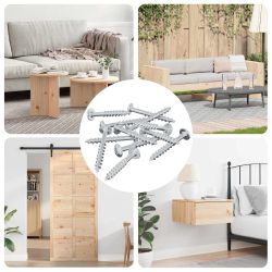 vidaXL Skrūve 12 pcs Sudraba 9,8 x 35 mm Dzelzs