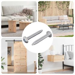 vidaXL Koka skrūves 2 pcs Sudraba M4 x 28 mm Tērauds