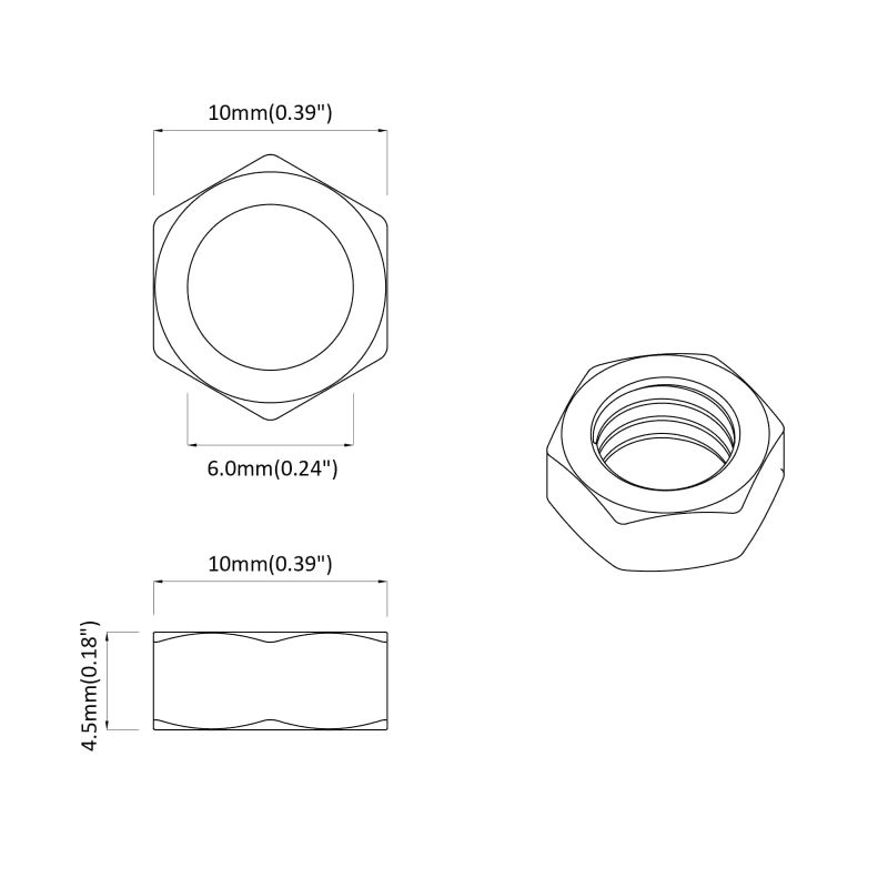 vidaXL Uzgrieznis 9574 pcs Sudraba M6 x 10 mm Dzelzs