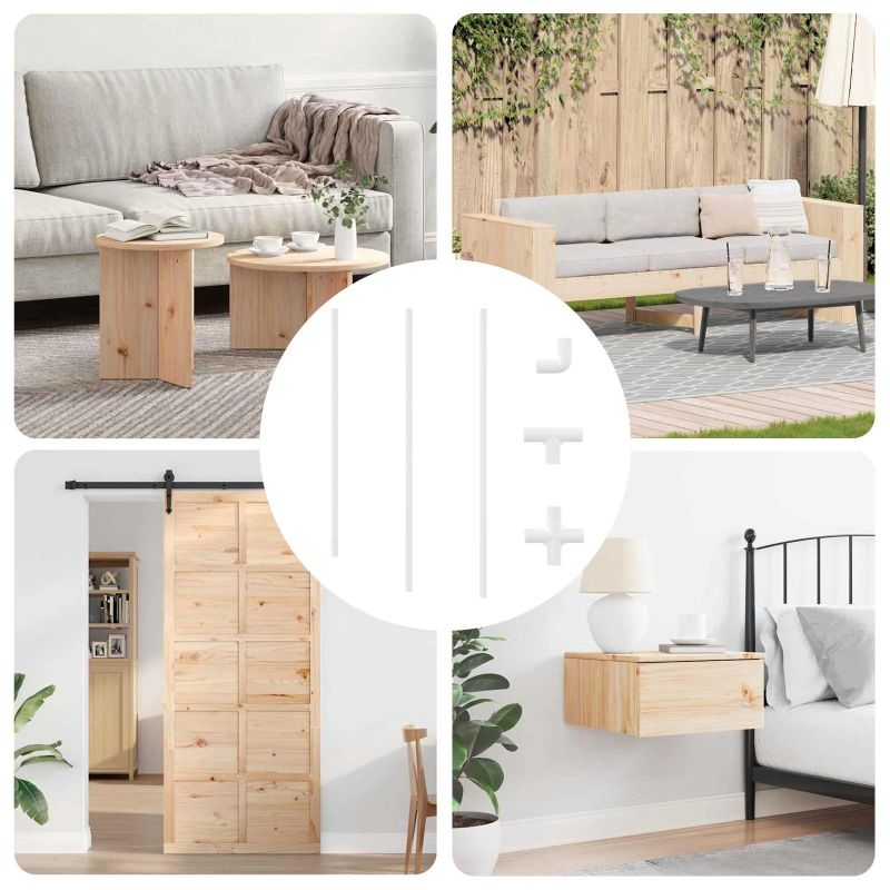 vidaXL PVC Caurule 12 pcs Balts 12,2 x 1,8 x 500 mm PP un PE