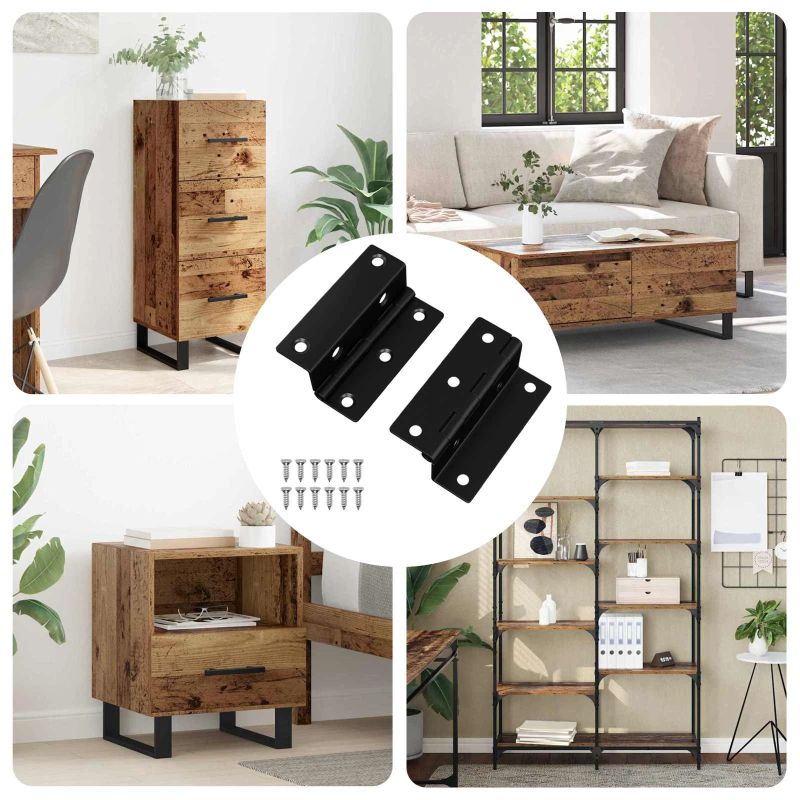 vidaXL Eņģe 2 pcs Melna 38 x 17 x 60 mm Dzelzs