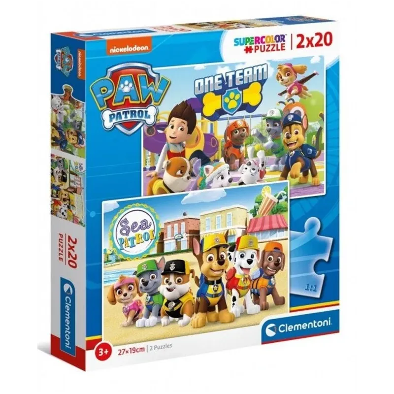 Puzle 2in1 Clementoni Paw Patrol, 27 cm x 18.5 cm, 40 gab.