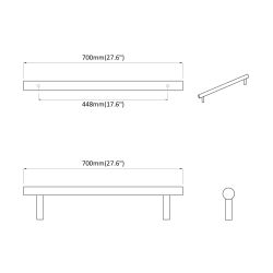 vidaXL Skapja rokturis 12 pcs Sudraba 700mm Nerūsējošs tērauds