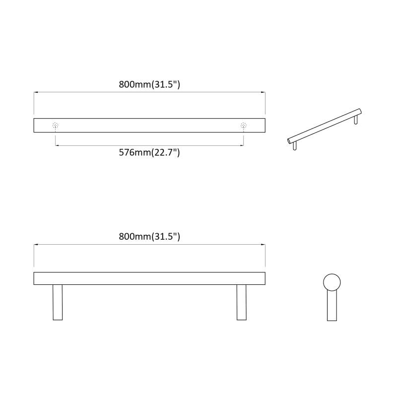 vidaXL Skapja rokturis 12 pcs Sudraba 800 mm Nerūsējošs tērauds