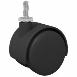 vidaXL Riteņi 12 pcs Melna 40,1 x 37,8 mm PP un dzelzs