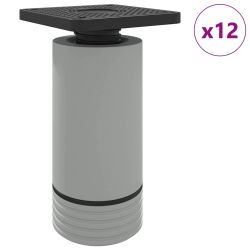 vidaXL Mēbeļu kājas Regulējams 12 pcs Balts 64 x 64 x 100 mm PP