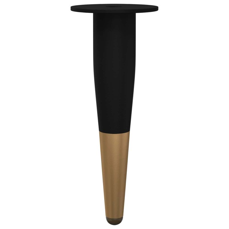 vidaXL Mēbeļu kājas 2 pcs Melns un zelts DIA 40 x 98 mm Dzelzs