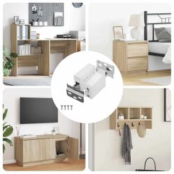 vidaXL Skapja piekārtais stiprinājums 261 pcs Balts 70 x 48 x 19 mm