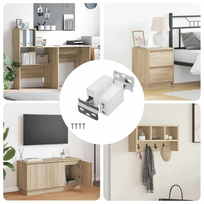 vidaXL Skapja piekārtais stiprinājums 261 pcs Balts 70 x 48 x 19 mm