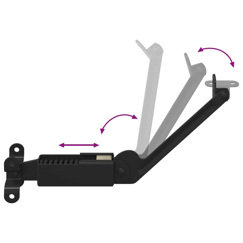 vidaXL Vāka atbalsta eņģe 2 pcs Melna 192 x 32 x 50 mm Tērauds