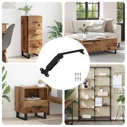 vidaXL Vāka atbalsta eņģe 12 pcs Melna 192 x 32 x 50 mm Tērauds