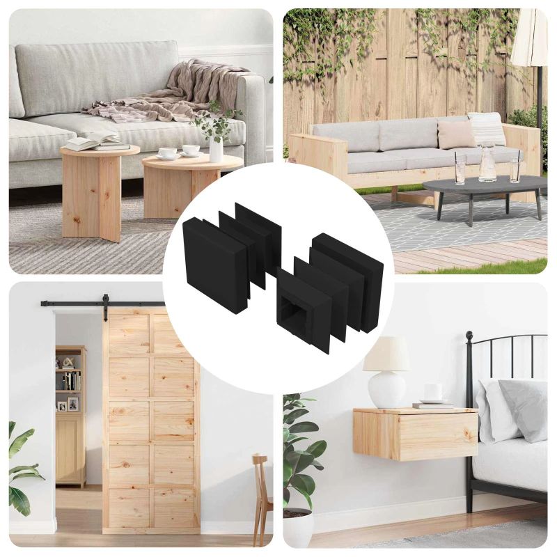 vidaXL Beigu vāciņi 2 pcs Melna 15 x 15 x 15 mm PP