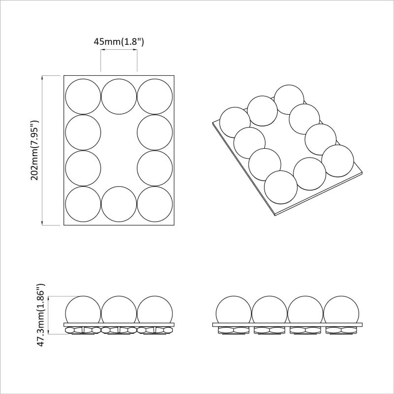 vidaXL Spoguļu gaismas 2 pcs Balts 4.5 x 4.5 x 4.8 cm Plastmasa