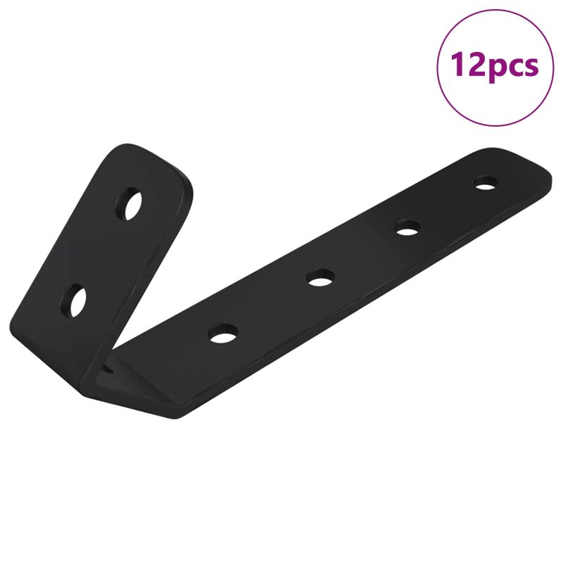 vidaXL Āķi 12 pcs Melna M5 x 110 mm Dzelzs