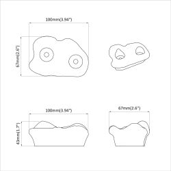 vidaXL Kāpšanas turētājs 12 pcs Dzeltena 100 x 67 x 43 mm PP