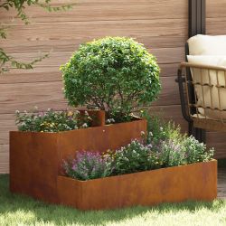 vidaXL Dārza stādītājs Brūna 80 x 80 x 50 cm Novecināts tērauds