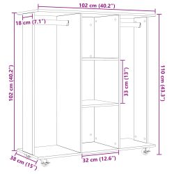 vidaXL Skapis ar plauktu Vecs koks 102 x 38 x 110 cm Inženierijas koks