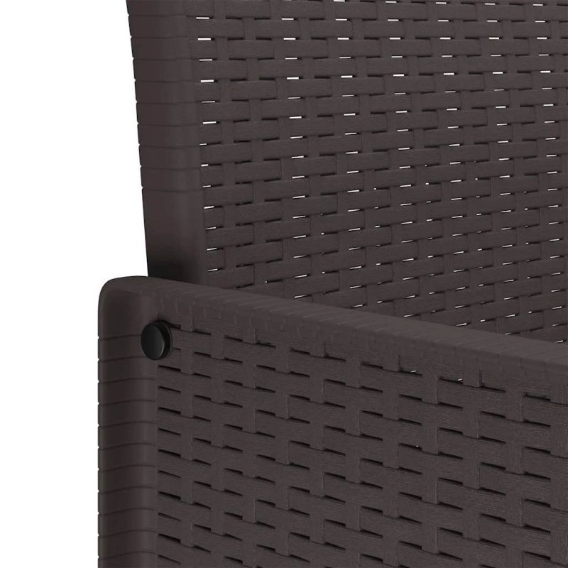 vidaXL Dārza ēdamgalds 13 pcs Brūna Poliūtu rotangpalma