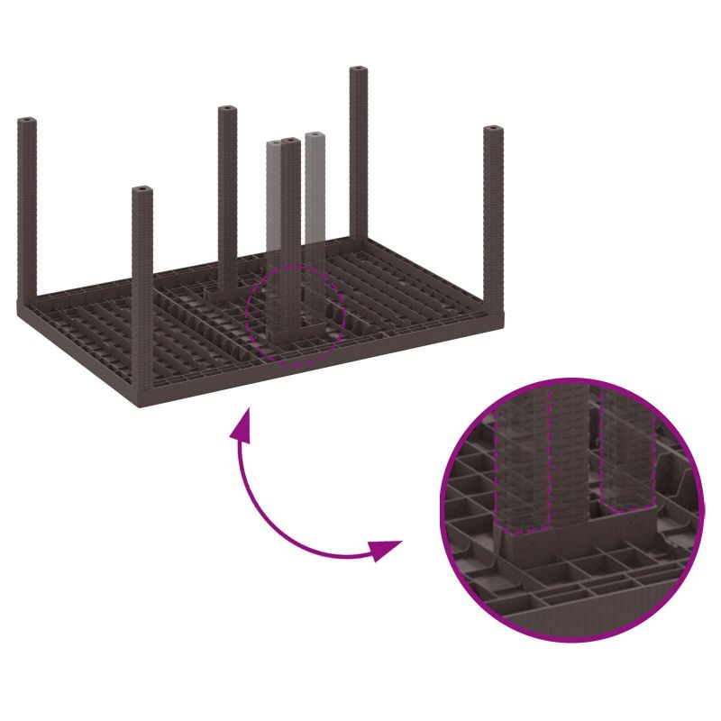 vidaXL Dārza ēdamgalds 5 pcs Brūna Polt rattan