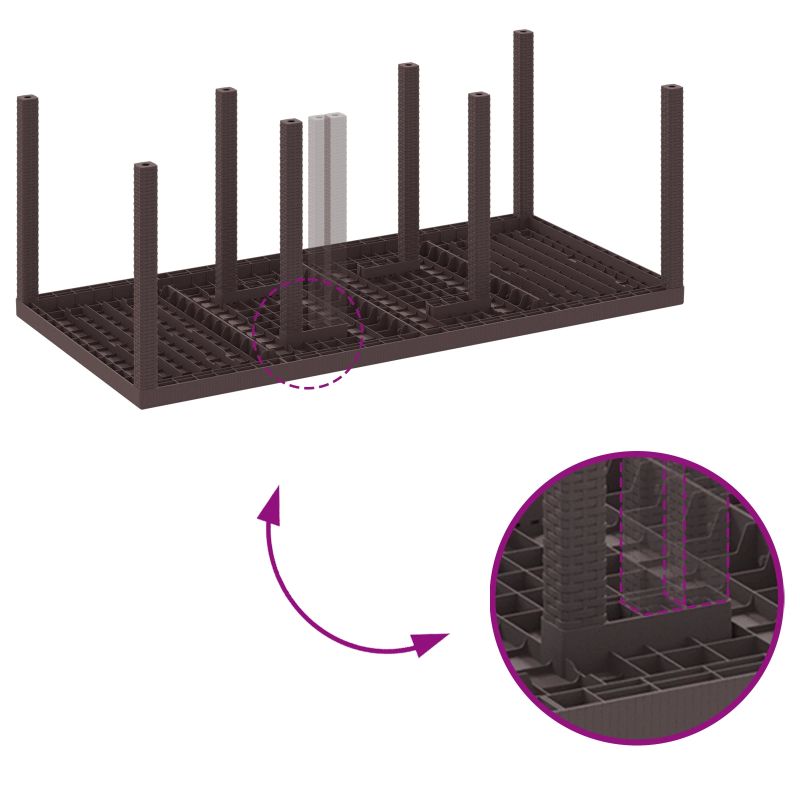 vidaXL Dārza ēdamgalds 7 pcs Brūna Polipropilēns