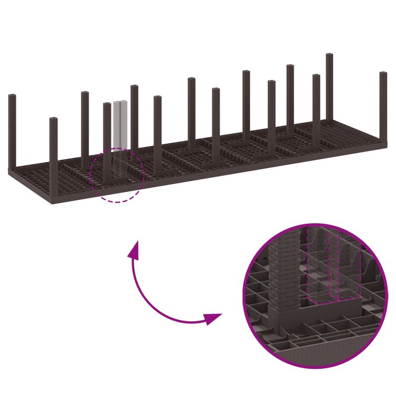 vidaXL Dārza ēdamgalds 13 pcs Brūna Polt rattan