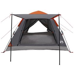 vidaXL Momentāna Telts Pelēka un oranža 205 x 205 x 143 cm Tērauds