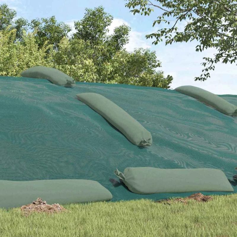 vidaXL Silos pārsegs Zaļa 10 x 5 m HDPE