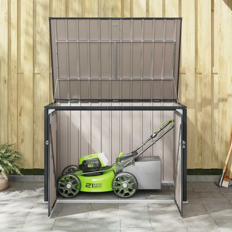 vidaXL Dārza uzglabāšanas kaste Melna 151,5 x 107 x 100 cm Tērauds