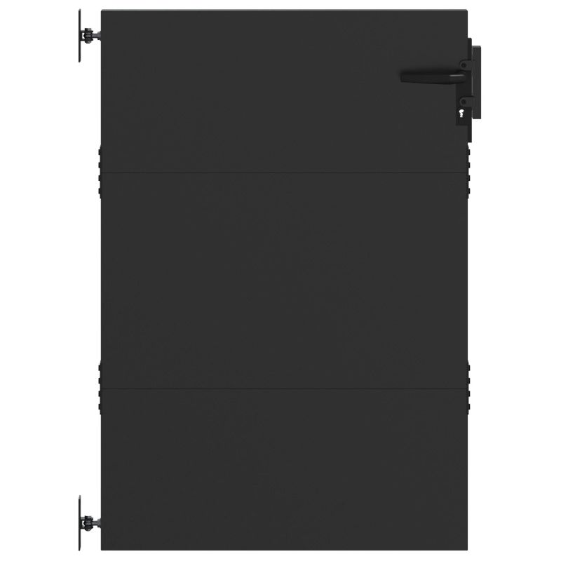 vidaXL Dārza vārti ar slēdzeni Melna 94 x 125 cm Pulverkrāsots tērauds